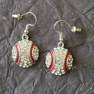 Sport Fitness Earrings-Basketball Earrings-Rhinestone Women Earrings